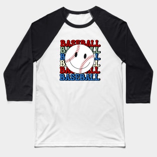 Comfort Colors Baseball smiley face Baseball T-Shirt